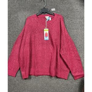 Urban Outfitters Sweater Womens 3X Red Cable Knit Cozy Pullover Plus Size